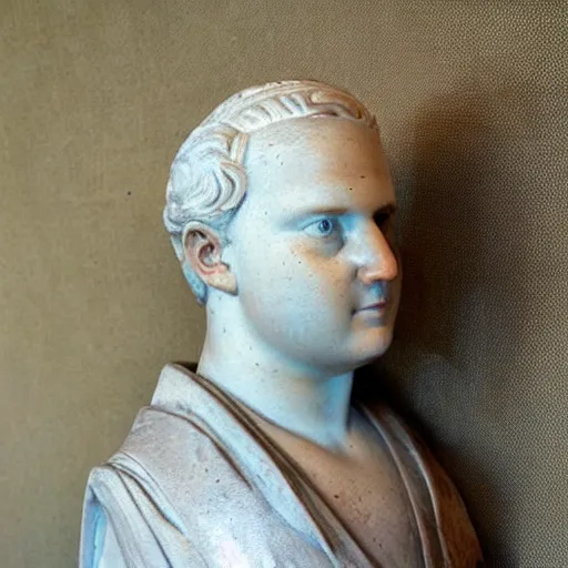 Prompt: 18th century historical marble sculpture of Bobby Hill,