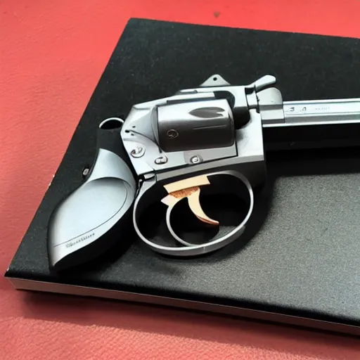 Image similar to a 3 d printed, magazine fed revolver. 4 k, hdr, photo taken on an iphone 1 2.