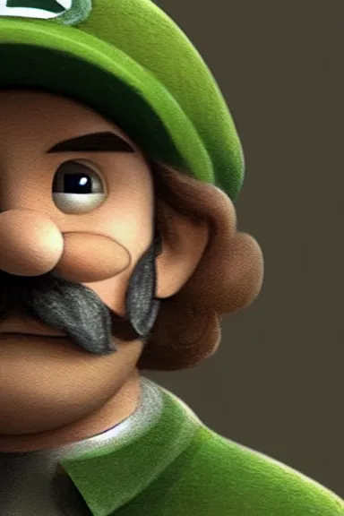 Image similar to very very intricate photorealistic photo of a realistic human version of luigi wearing his hat in an episode of game of thrones, photo is in focus with detailed atmospheric lighting, award - winning details