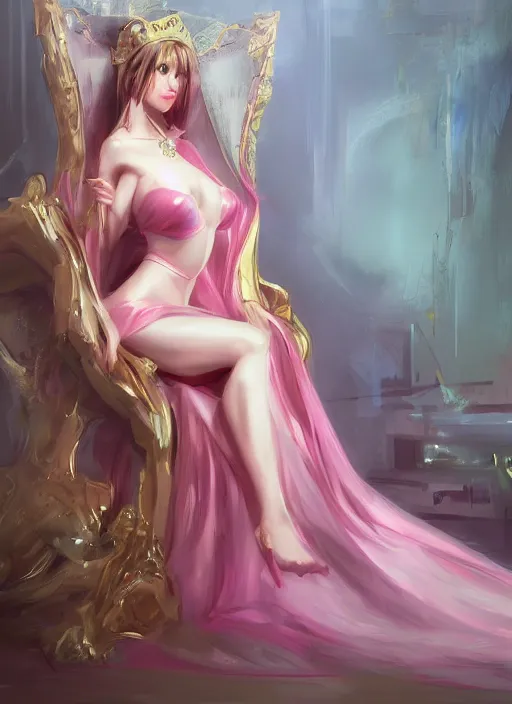 Image similar to princess on her throne by wlop