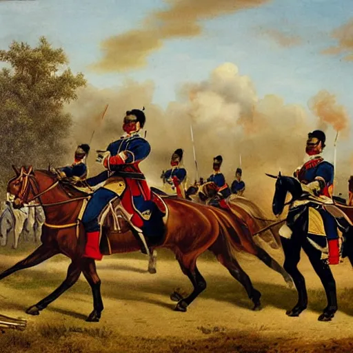 Prompt: cavaliers of Robert E Lee, civil war style painting (1862)
