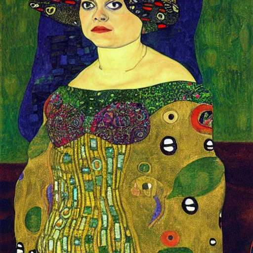 Image similar to pepe the frog in portrait of adele bloch - bauer i by gustav klimt