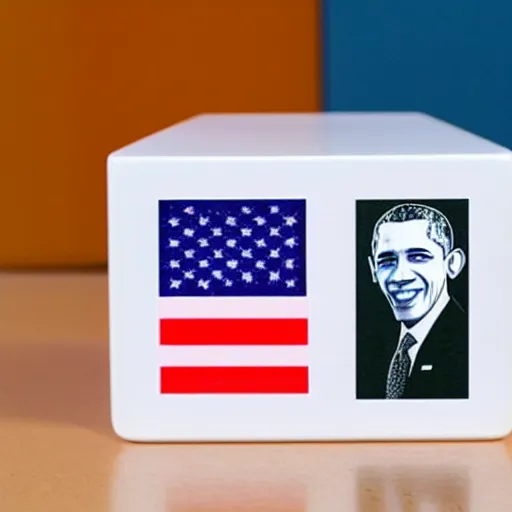 Image similar to obama cube, a cube with all four sides depicting a picture of barack obama