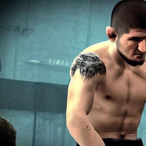 Prompt: Khabib in Elden RIng game