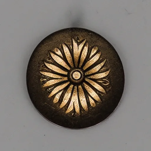 Prompt: japanese tsuba with a flower motive