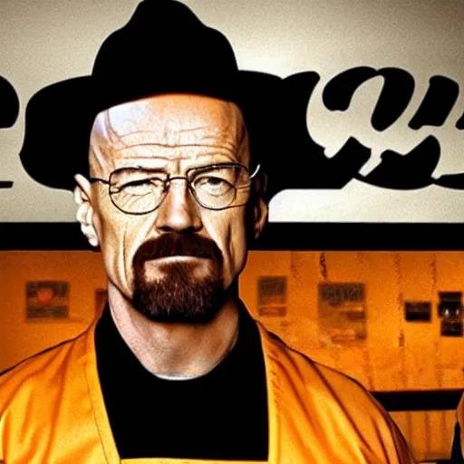 Prompt: Walter White as a hooters waitress