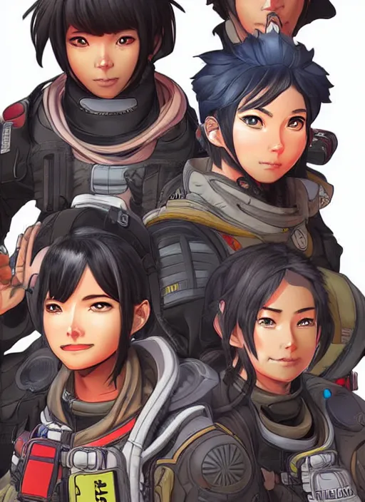 Prompt: New Apex Legends anime characters digital illustration portrait design by, Artgerm detailed, soft lighting