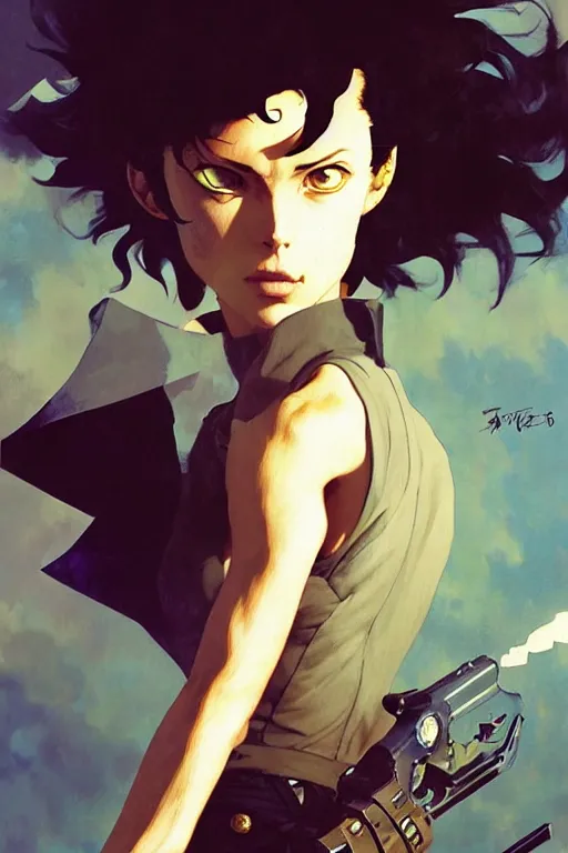 Prompt: Spike Spiegel as aeon flux picture by Greg Rutkowski, dynamic pose, cowboy bebop anime, matte painting, intricate, fantasy concept art, elegant, by Stanley Artgerm Lau, WLOP, golden ratio, thomas kinkade, alphonse mucha, loish, Peter chung, norman Rockwell,