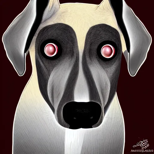 Prompt: hyperrealistic black mouth cur dog as a zombie, artstyle