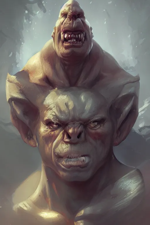 Image similar to an portrait of an orc, by WLOP, trending on ArtStation