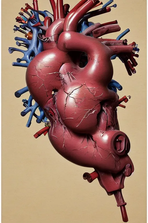 Image similar to accurate anatomical heart imagined as wood board painting palette, painted by ruan jia, raymond swanland, lawrence alma tadema, zdzislaw beksinski, norman rockwell, jack kirby, tom lovell, alex malveda, greg staples, artgerm, greg rutkowski and alphonse mucha