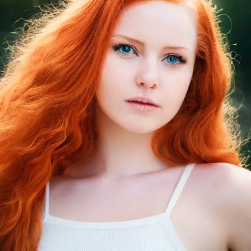 Image similar to a beautiful young woman with strawberry blonde hair