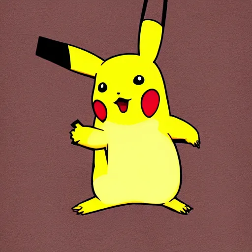 Prompt: pikachu holding a gun