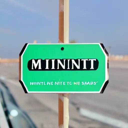 Prompt: a forbidden sign for mint icecream