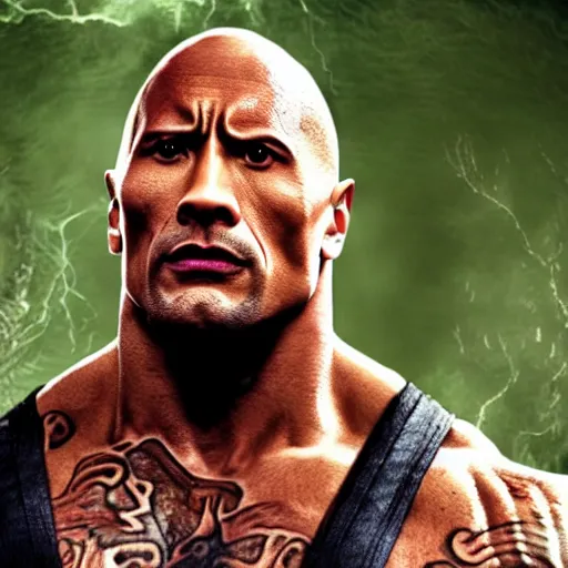 Image similar to dwayne johnson in mortal kombat