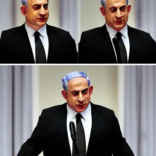 Prompt: benjamin netanyahu as morpheus from the matrix