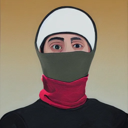 Image similar to the healing of a metaphorical man, white balaclava, healing, appeasing, infinite urban desert, a city made of sand, mental health, minimalist, oil painting, by francis bacon, emotional conflict, hd, 8 k, trending on artstation, paradoxal, perfect framing, neo - expressionism, expressive