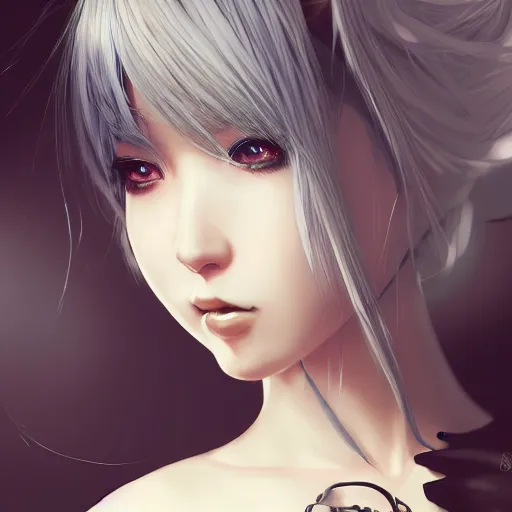 Prompt: A realistic anime portrait of a beautiful 2B from Nier Automata with a human face wearing a kimono, digital painting, by Stanley Artgerm Lau, WLOP, and Rossdraws, digtial painting, trending on ArtStation, deviantart