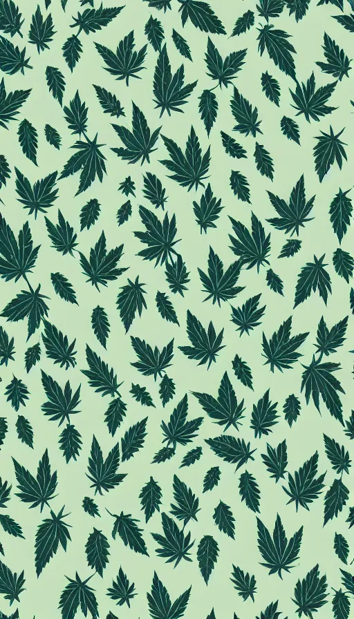 Image similar to pattern with marijuana leaves and coconuts in pastel tone