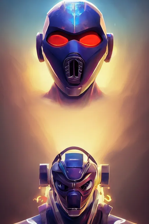 Image similar to epic mask helmet robot ninja portrait stylized as fornite style game design fanart by concept artist gervasio canda, behance hd by jesper ejsing, by rhads, makoto shinkai and lois van baarle, ilya kuvshinov, rossdraws global illumination radiating a glowing aura global illumination ray tracing hdr render in unreal engine 5