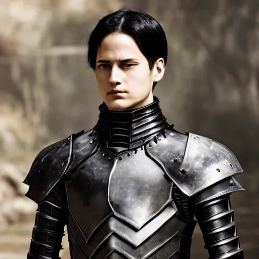 Image similar to Levi Ackerman wearing armor, no helmet