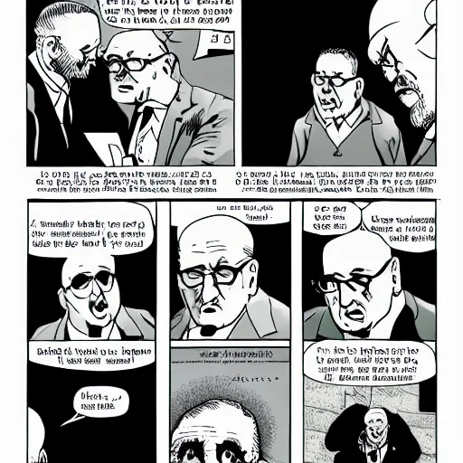 Image similar to angry uncle junior soprano preaching about the end of the world cartoon strip