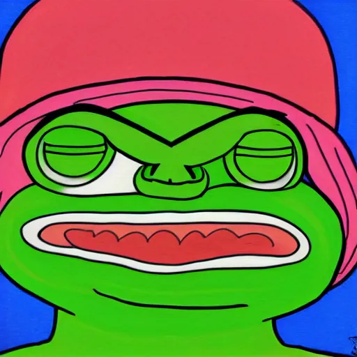 Image similar to Pepe the frog sweating by Matt Furie