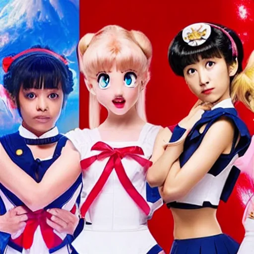 Image similar to Set photograph from Netflix’s live action Sailor Moon adaption