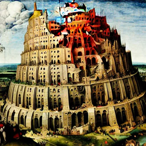 Image similar to the tower of babel by pieter bruegel the elder