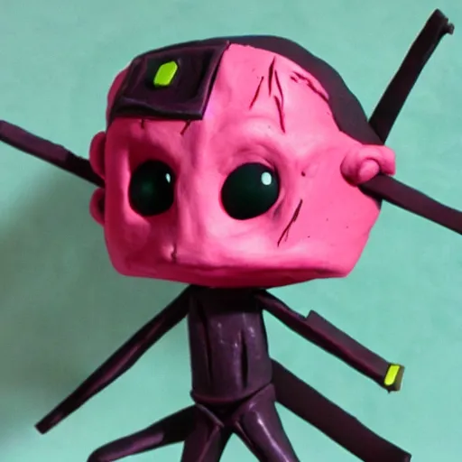 Image similar to invader zim, made of clay, claymation