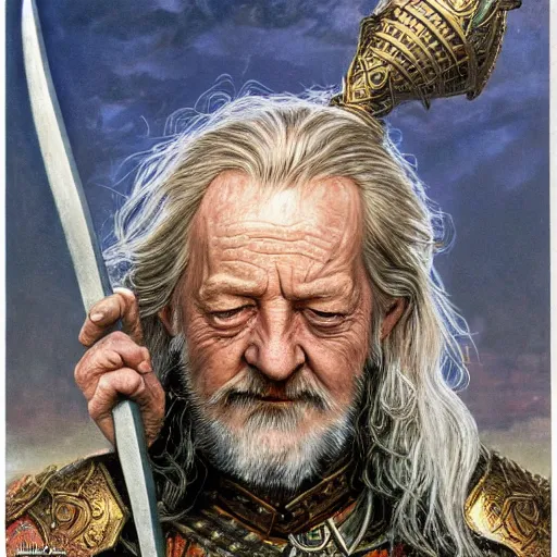 Image similar to old wise king Theoden of Rohan by Mark Brooks, Donato Giancola, Victor Nizovtsev, Scarlett Hooft, Graafland, Chris Moore