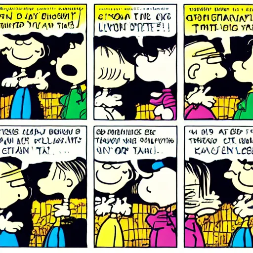 Image similar to A comic strip from the Peanuts