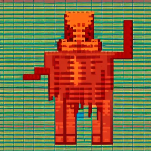 Prompt: pixel art cronenberg creature