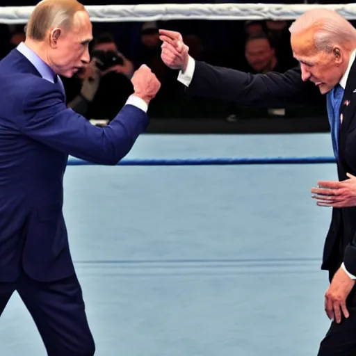 Image similar to biden and putin boxing against each other