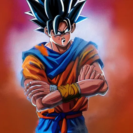 Image similar to portrait of a young rugged goku hot dog, extra onions and ketchup, saiyan, spirit bomb, luscious with sesame seeds, handsome, D&D, fantasy, intricate, eldritch, Viking, elegant, highly detailed, digital painting, sweaty meat, artstation, concept art, matte, sharp focus, illustration, art by