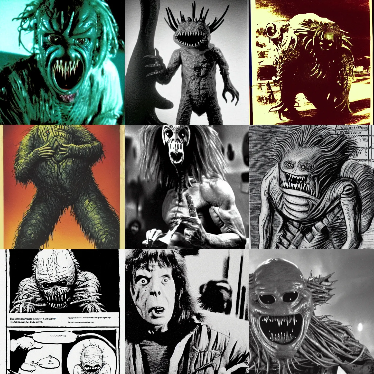 Prompt: the creature from John Carpenter's The Thing taking a night-spanish-class!