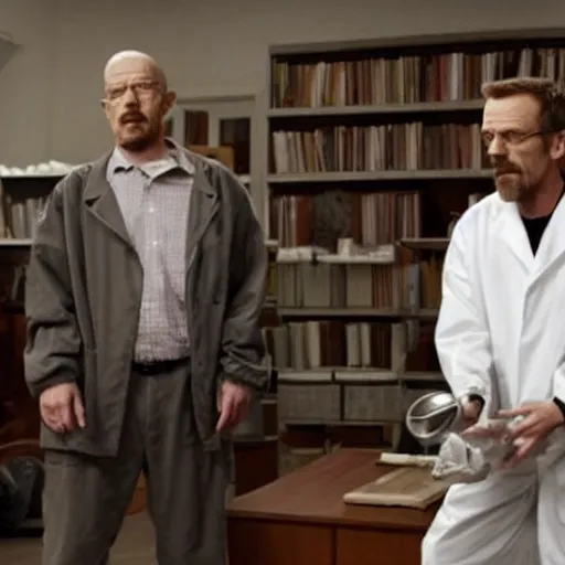 Image similar to walter white, hugh laurie, in house, m. d