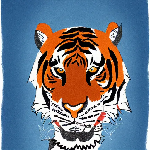 Image similar to tiger design by quentin blake