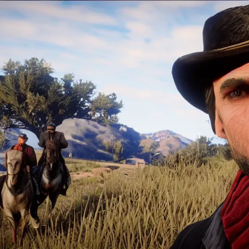 Image similar to xQc in red dead redemption 2