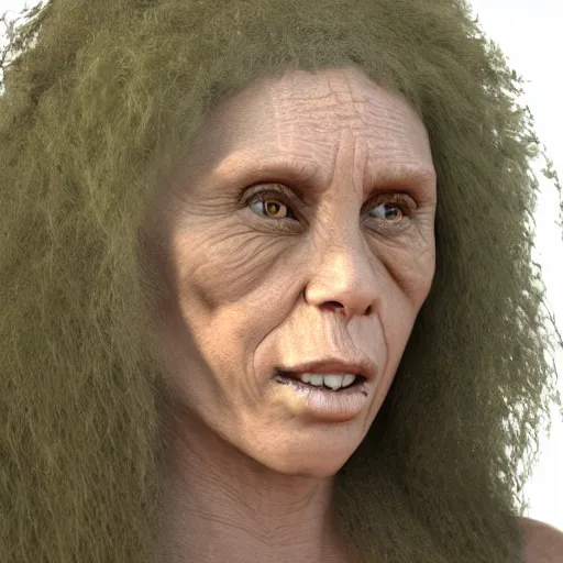 Image similar to Marjorie Taylor Green as a cavewoman, ultra detailed, 8k resolution, ultrarealistic