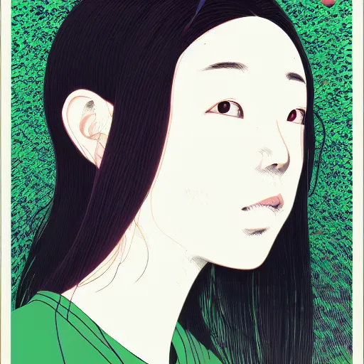 Image similar to a portrait of a girl by inio asano, beeple and james jean, chiho aoshima color scheme