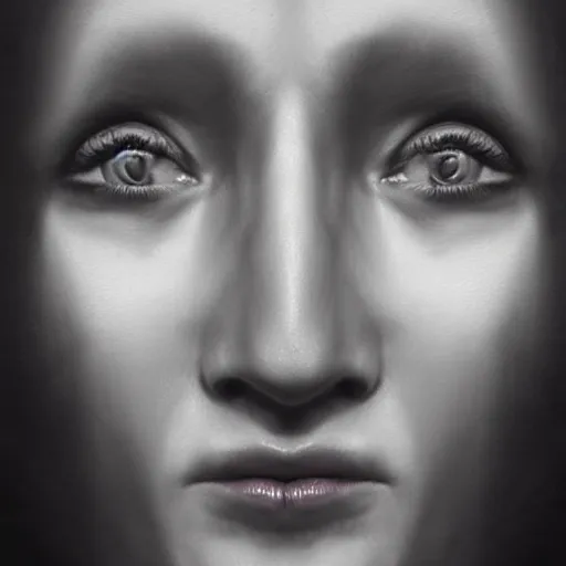 Image similar to a two people's face fusing together!!!!!!, photorealistic art style, charcoal drawing by richard mortensen, matte drawing, hyper realism, zbrush, mannerism