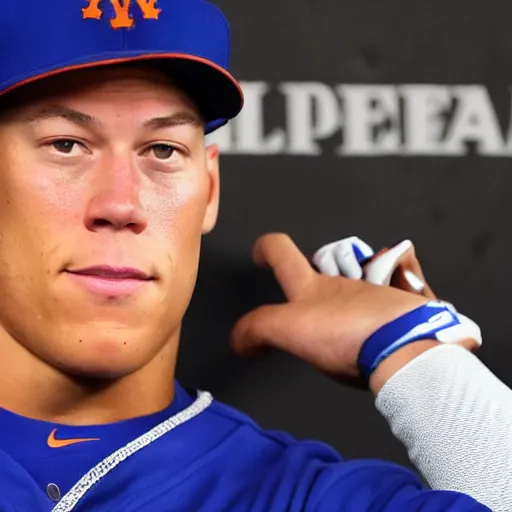 Prompt: Aaron Judge in a NY Mets Uniform