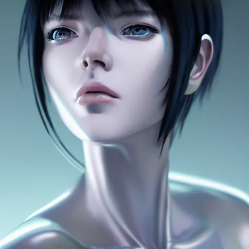 Prompt: « photorealistic, ghost in the shell, girl android, pretty, very detailed »