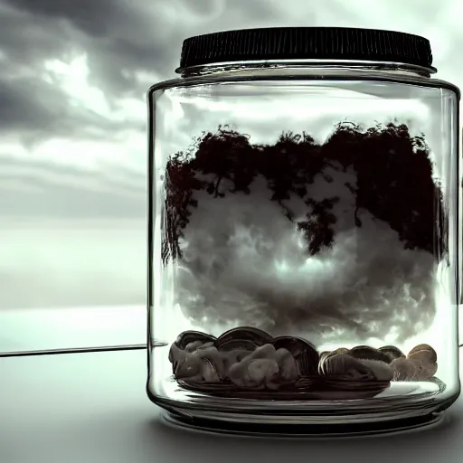 Image similar to storm in a jar, cinematic, detailed, hd