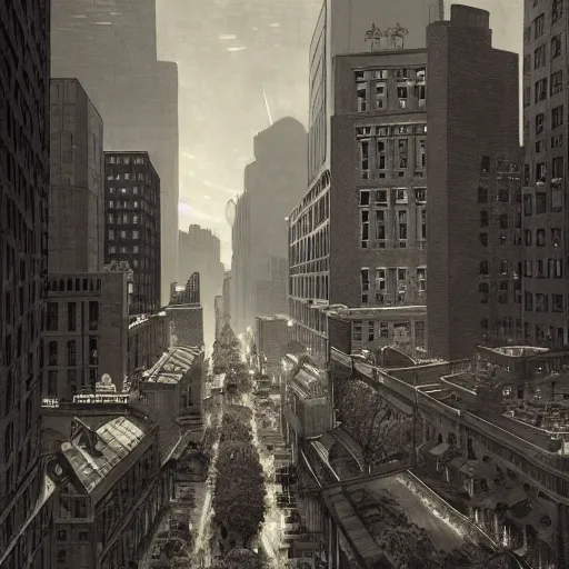 Image similar to downtown boston 1 9 2 5, atmospheric lighting, intricate, ultra detailed, well composed, best on artstation, cgsociety, epic, stunning, gorgeous, intricate detail, wow, masterpiece