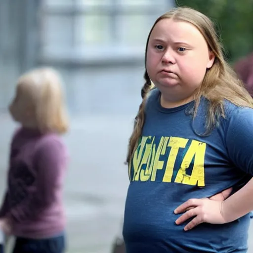 Image similar to fat greta thunberg is angry