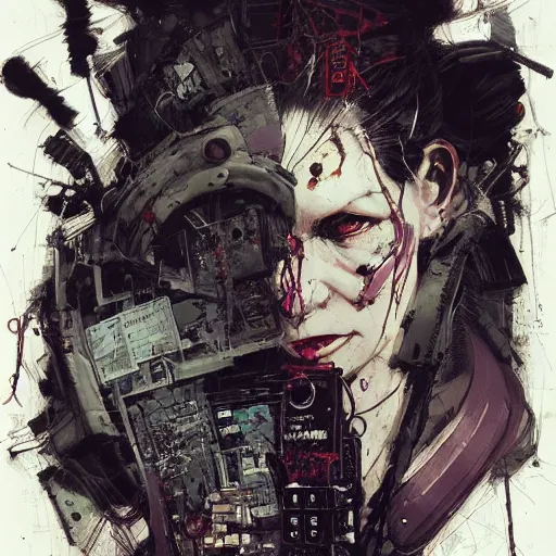 Image similar to a cyberpunk noir detective, skulls, wires cybernetic implants, machine noir grimcore, in the style of adrian ghenie esao andrews jenny saville surrealism dark art by james jean takato yamamoto and by ashley wood and mike mignola