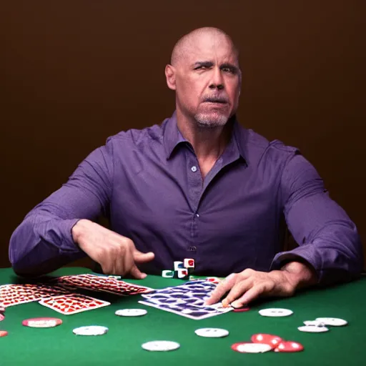 Image similar to professional dslr photo of thanos playing poker