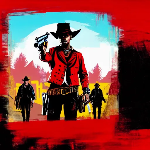 Image similar to Playboi Carti in red dead redemption 2 4K quality Digital art